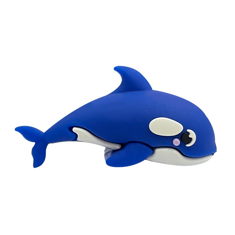 Wholesale  20pcs  Food Grade 3D Epoxy Silicone Dolphin Beads Pacifier Chain DIY Accessories